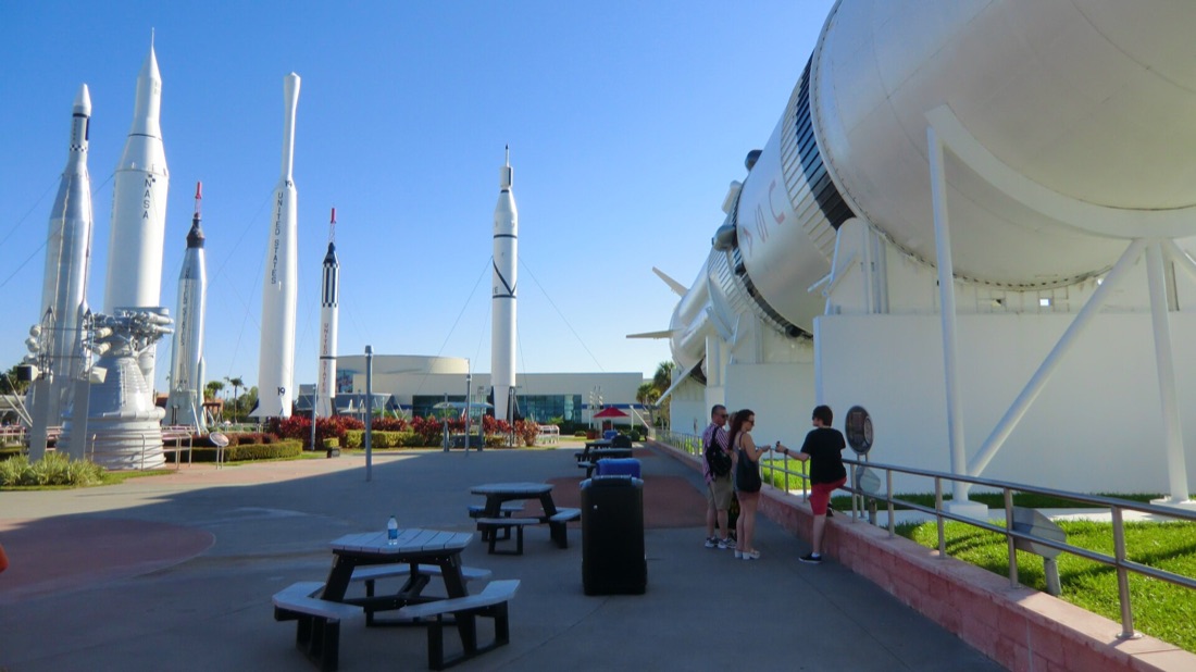 Historic rockets in the Rocket Garden at Kennedy Space Center Visitor Complex